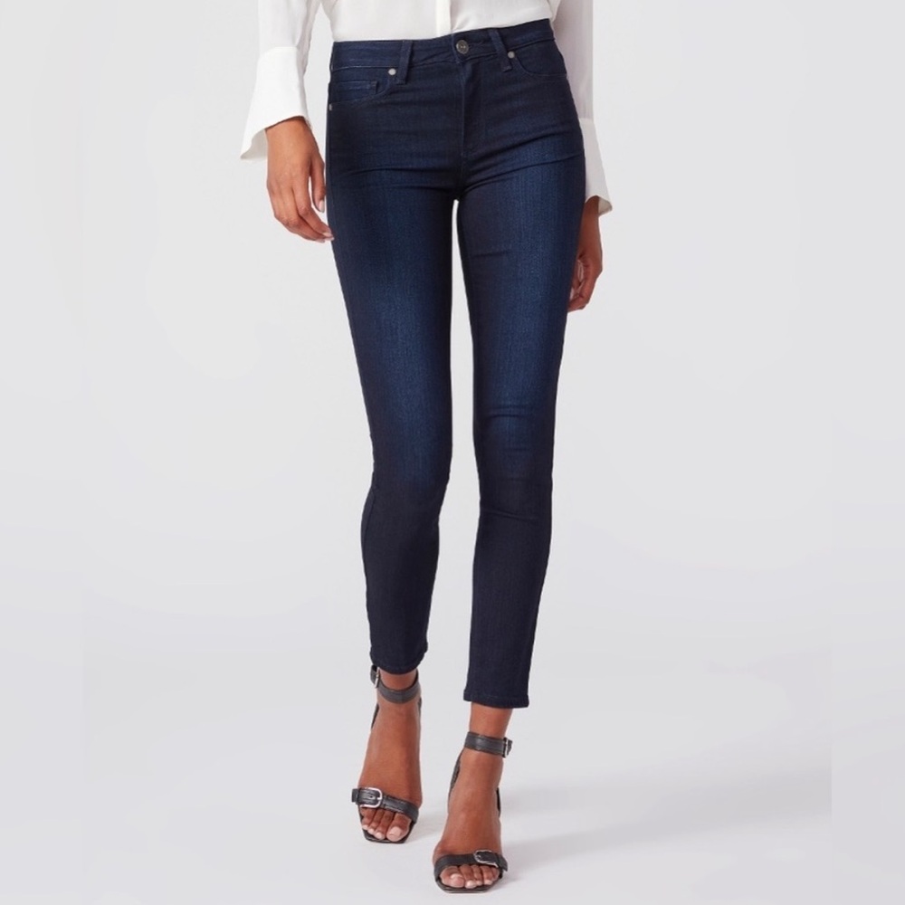 PAIGE Hoxton Ankle Jeans High Rise Classic Skinny Lana Dark Wash Size 27